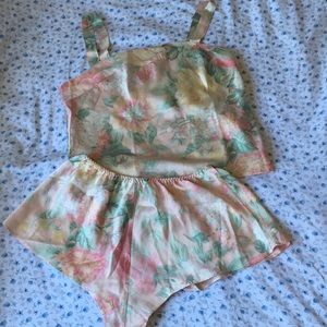 Vintage 100% Silk Victoria’s Secret Gold Label Sleep Pajama Set Shorts and Tank